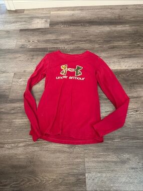 Under Armour Pink Long-Sleeve Logo Tee with Camo Logo
